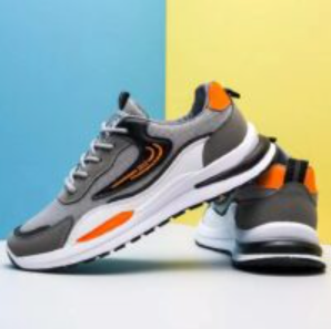 Baskets Mesh Casual – Gris & Orange (Sporty chic, confort tout-terrain) – Image 2