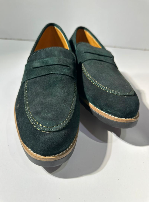 Mocassins Suédine – Vert Sapin (Chic original & finition premium) – Image 2