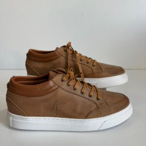 Sneaker Premium Camel – Cuir Lisse – Semelle Blanche